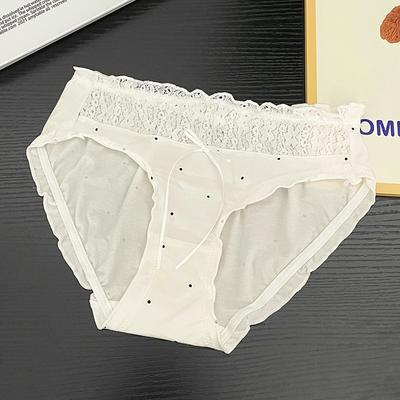 Damenmode Süße Spitze Mesh Nähte Baumwolle Hüfttasche Hip Baumwolle Schritt Slips Unterwäsche