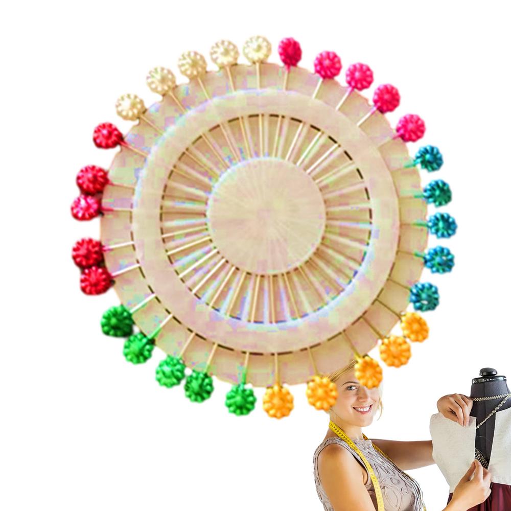

Long Sewing Pins Colorful Straight Pins Flat Head Sewing Pins Dressmaker Pins Decorative Fabric Pins with Colored Heads Small