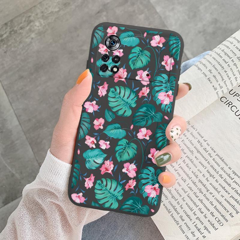 For Poco X4 Pro 5G M4Pro Cover Funda Vintage Flower Leave Protective Cover TPU Capa For Xiaomi Poco X4 Pocox4 X 4 M4 Pro Coque