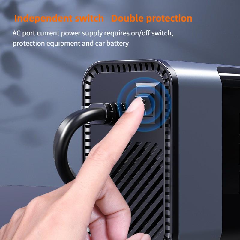 200W Large Screen Digital Display Inverter Power Supply Small Portable Car Inverter Multifunctional Car Socket