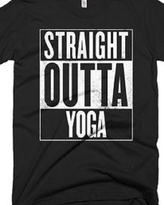Straight outta Yoga T-Shirt Tee Unisex Training Workout Gesund Compton