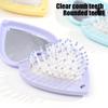 Heart Hair Brush with Mirror 2 In 1 Soft Bristles Scalp Massage Folding Brush Anti Static Comb Hair Styling Tools