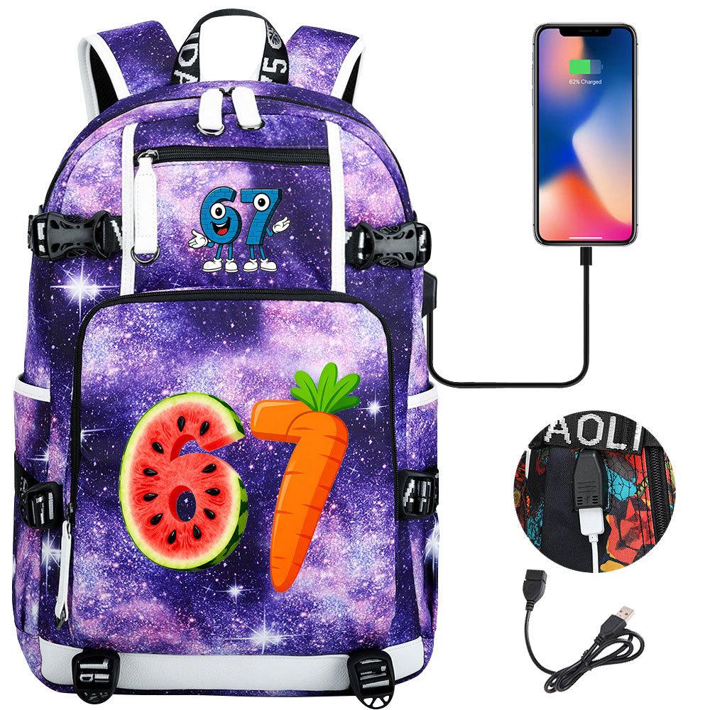 USB Charging Backpack for Teen Students Travel Laptop Daypack 67 Gourmet Style Lightweight Water-Resistant Large Capacity