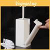 Kit Toilet Brush With Stand Long Handle Plastic Design For Bathroom Maintenance