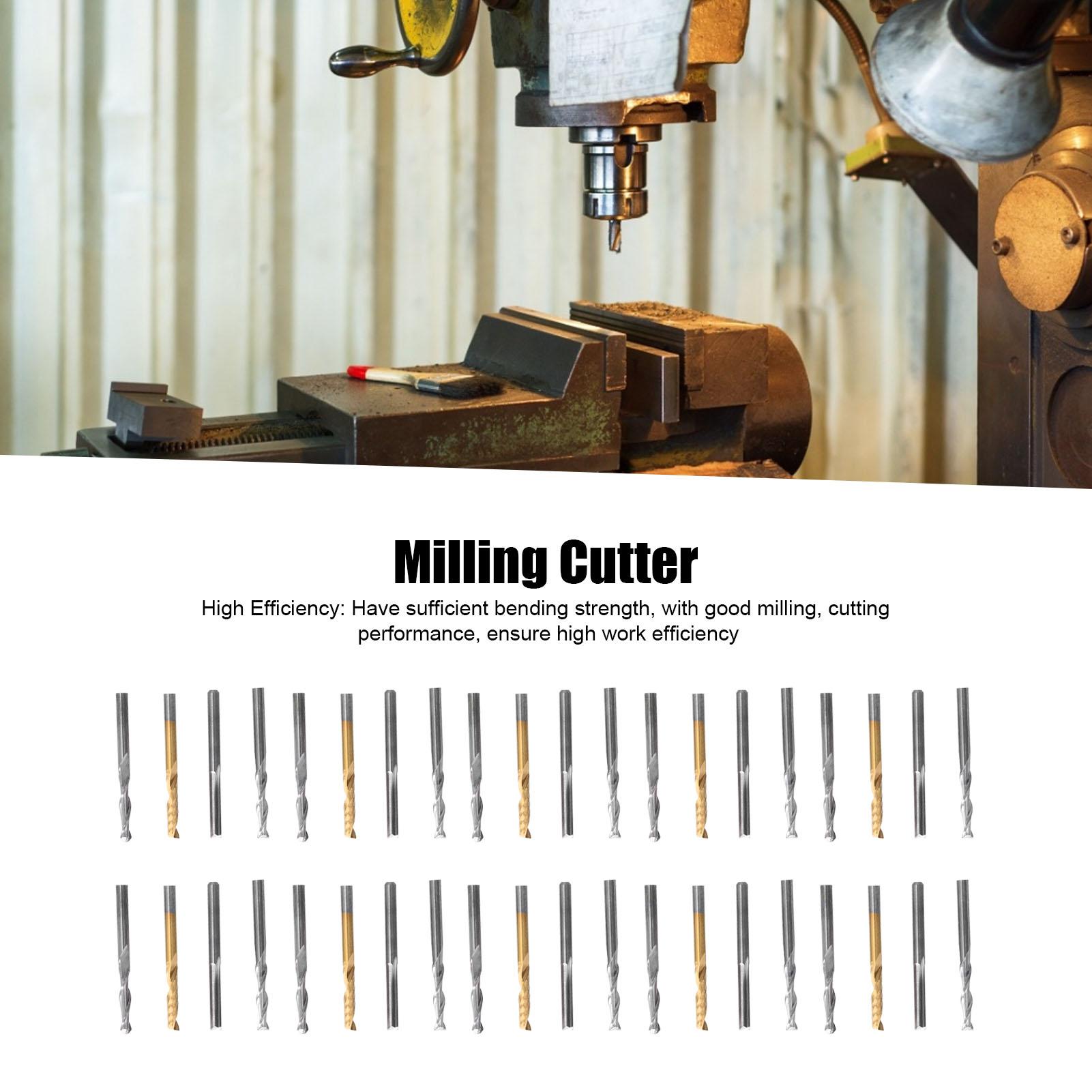 

/Set Milling Cutter 1/8in Shank Router Bits Woodworking CNC Cutter Milling Carving Bit Set LXD0LX40PCC Milling Carving Bit 40pcs