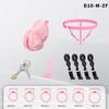 Male Chastity Cage Lightweight Resin Male Chastity Cage Bondage Gear &Adult Sex Toy for Men Includes 6 Ring (Pink)