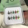 Transparent Plastic Luya Insect Bait Box with Sponge Fish Hook Storage Tool Box for Fly Fishing.