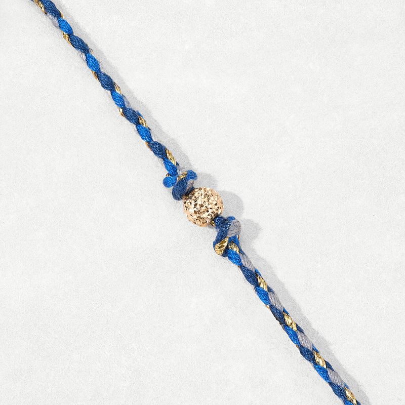 

Sanswood Senwu Красочный Веревочный Цвет Плетеный Ручной Ремешок Двойной Регулируемый Браслет с Золотым Бобом Лето Navy Blue-Blue Mountain Stars