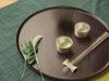 Washi Set of 2 Sake Moon Tin [Nousaku Wrapping] Cups, Shape,