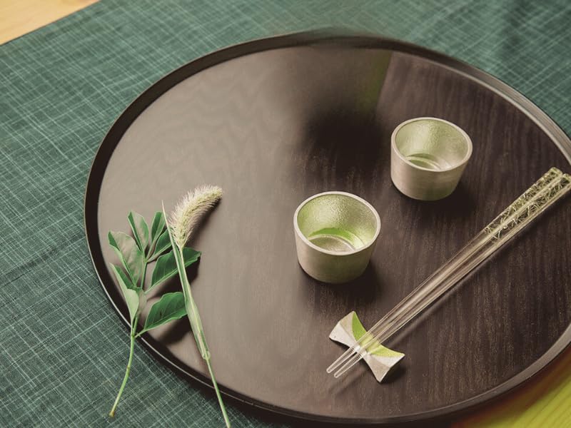 Washi Set of 2 Sake Moon Tin [Nousaku Wrapping] Cups, Shape,