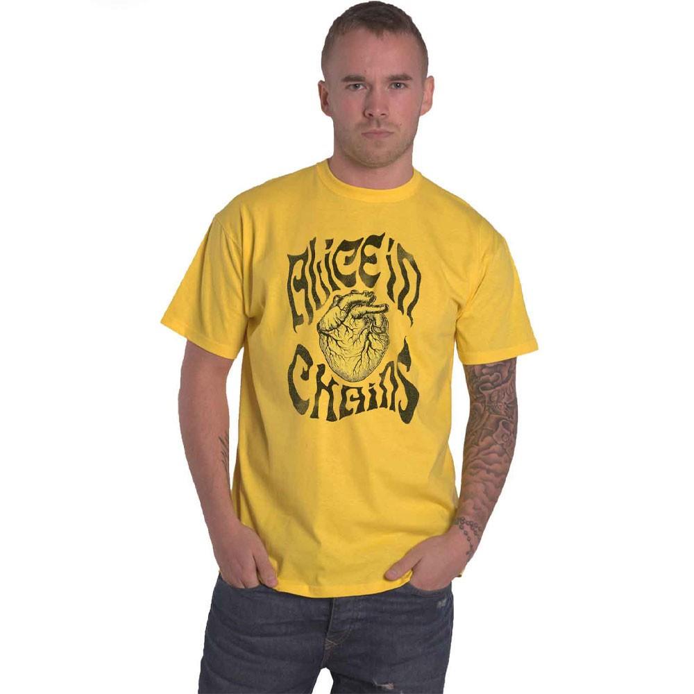 Alice in Chains T Shirt Transplant Band Logo new Official Mens Yellow Unisex T-Shirt S