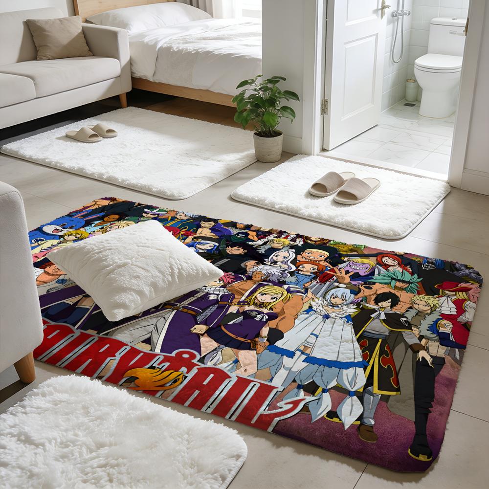 Anime F-FAIRY TAIL Floor Mat Soft Flannel Floor Mat Non-Slip Absorbent Rug For Home Bedroom Bathroom