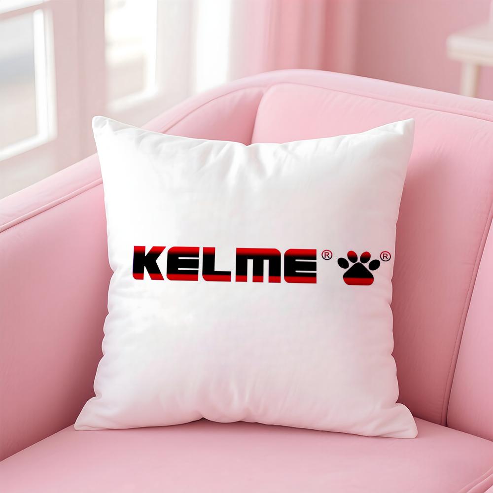 Luxury Fashion Brand Logo K-Kelme Cushion Cover Pillowcase Short Plush Invisible Zipper Room Sofa Cushion Cover