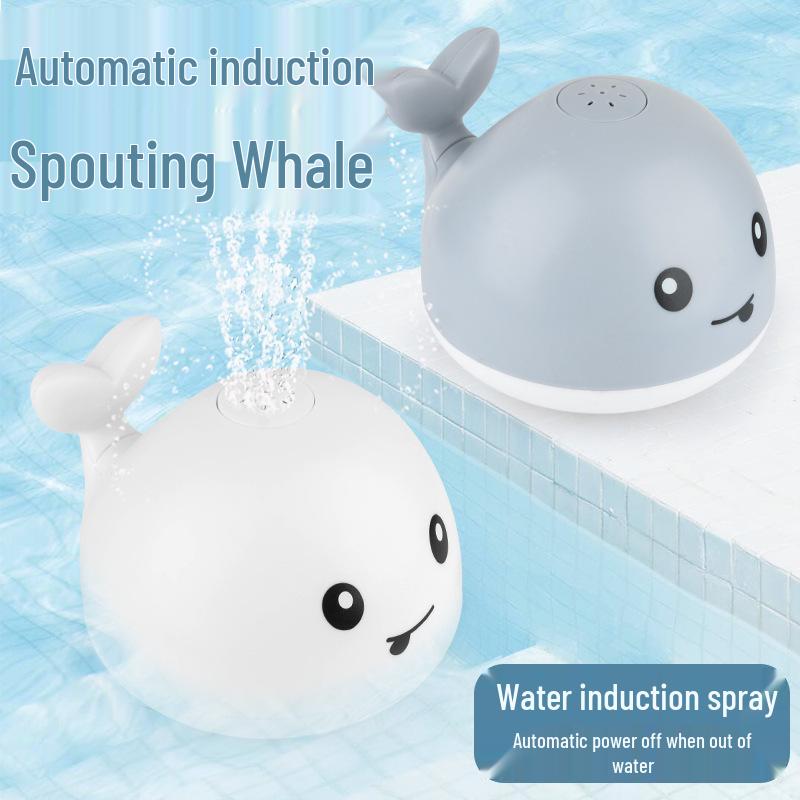 Electric Induction Whale Bath Toy: Water Spray & Universal Wheel Fun