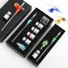 Handmade Crystal Glass Dip Pen with Floral Design Calligraphy Ink Pen for Drawing Journaling Gift Set Stationery Office Supply