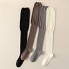 Long Tube Heightened Stacked Knee Socks Women'S Solid Color Loose Mouth Does Not Restrain Legs Thin High Tube Thigh Socks Women'S Socks