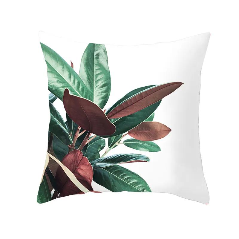 Tropical Pillow Cover Polyester Printed Leaf Cushion Case Sofa Home Decor xcm Bedroom Living Room Throw Pillowcase Gift