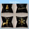 Capas de Almofada Luxuosas de Natal Preto e Dourado Para Decoração Festiva da Casa