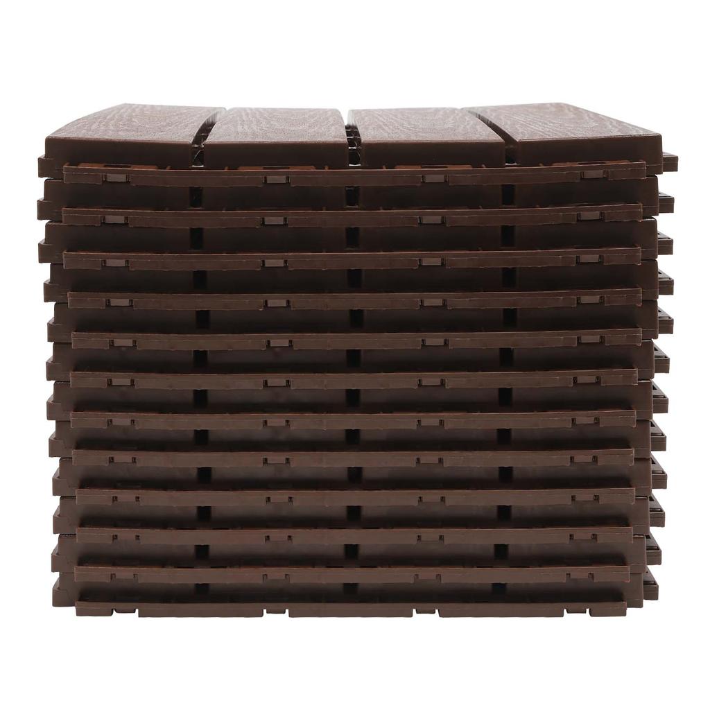 Plăci de Deck Interconectabile, Pachet de 12 Plăci de Podea cu Aspect de Lemn – Plăci Impermeabile de 30x30 cm pentru Balcon, Verandă, Interior și Exterior