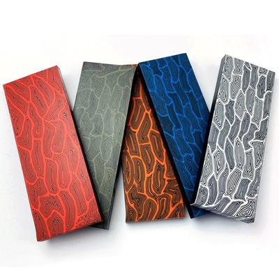5 Colors 130X45X5MM Damascus Pattern Knife Tools Handle Scale DIY Making G10 Composite Material Material Board Plate