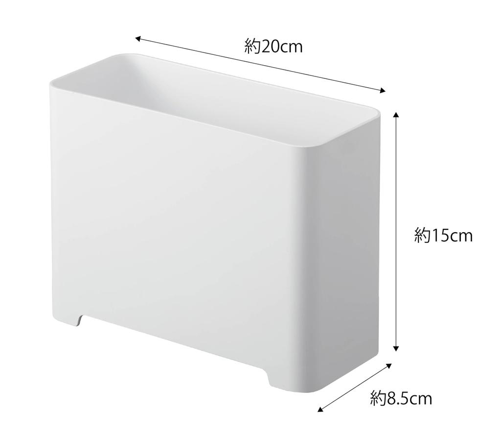 Yamazaki Magnetic Bathroom Trash W20 x x Tower Design with Magnet and Drainage Model 5540 Can, White, Approx. D8.7 H15cm, Hole,