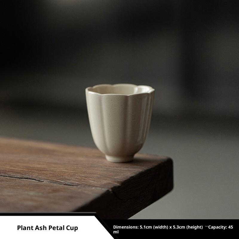 

Plant Ash Imitation Song Dynasty Flower Mouth Teacup Kung Fu Tea Set Household Ceramic Petal Master Cup Tasting Cup Single Cup 200ml
