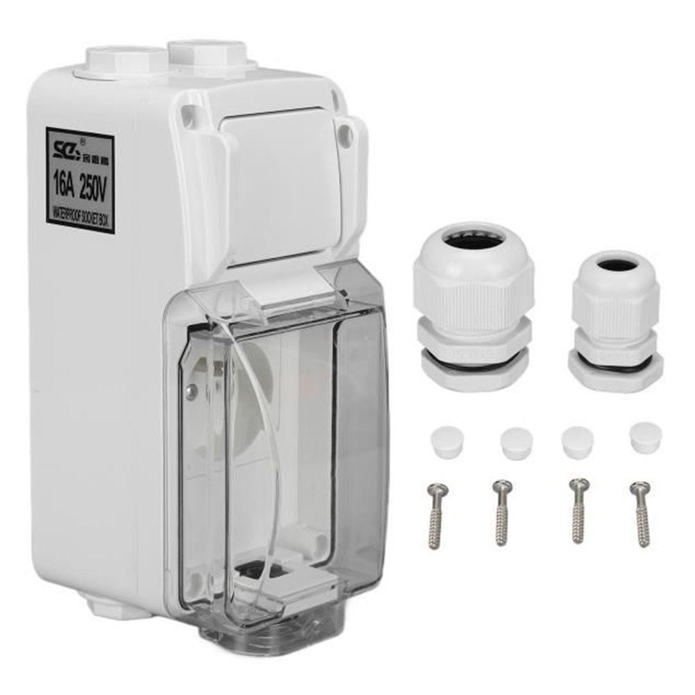 1 STÜCK IP66 Deutsch/Französisch Neue Wasserdichte Steckdose 250V 16A Kippschalter-Steckdose