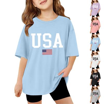 Summer Children's Top Boys And Girls Printed Short-sleeved T-shirt Base