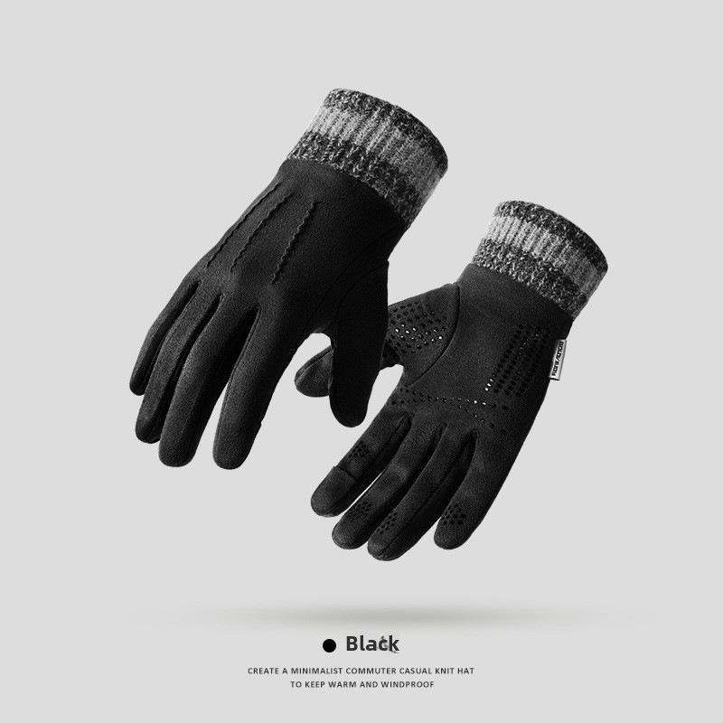 Suede Touchscreen Gloves: Windproof, Warm, Unisex for Autumn/Winter - Ideal for Outdoor, Riding, Skiing, Motorcycling