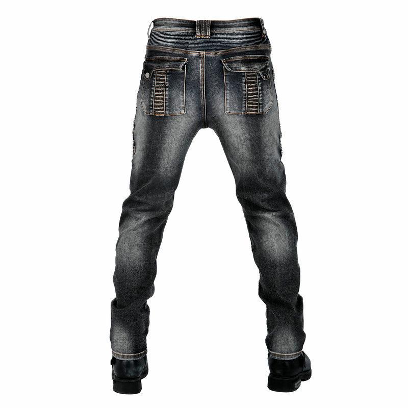 Men's Vintage Kevlar Motorcycle Jeans - Elastic, Fall-Resistant Riding Pants