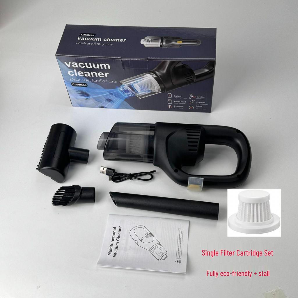 Portable Handheld High-Power Vacuum Cleaner with Wireless Charging and Strong Suction for Home and Car Use
