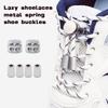 2Set Elastic Laces Sneakers Spring Lock Shoe Laces Without Ties Metal Buckle Laces Round No Tie Shoelaces Shoes Accessories