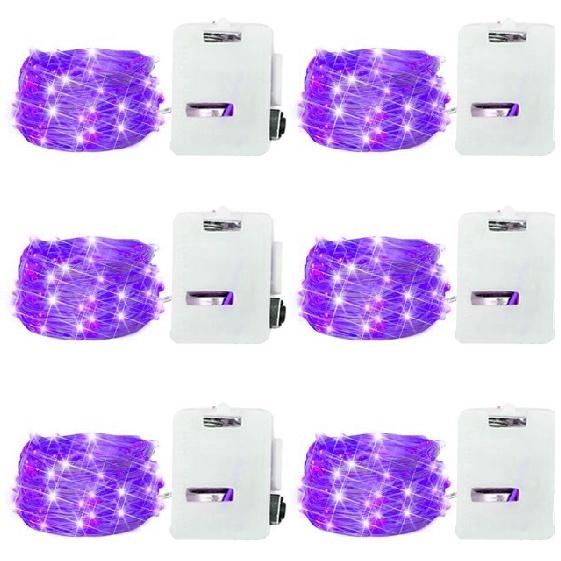 

Светодиодные гирлянды из медной проволоки, 1/2 м, праздничная уличная лампа, гирлянда, люсисы для спальни, сада, дерева, свадьбы, вечеринки 2M With battery фиолетовый