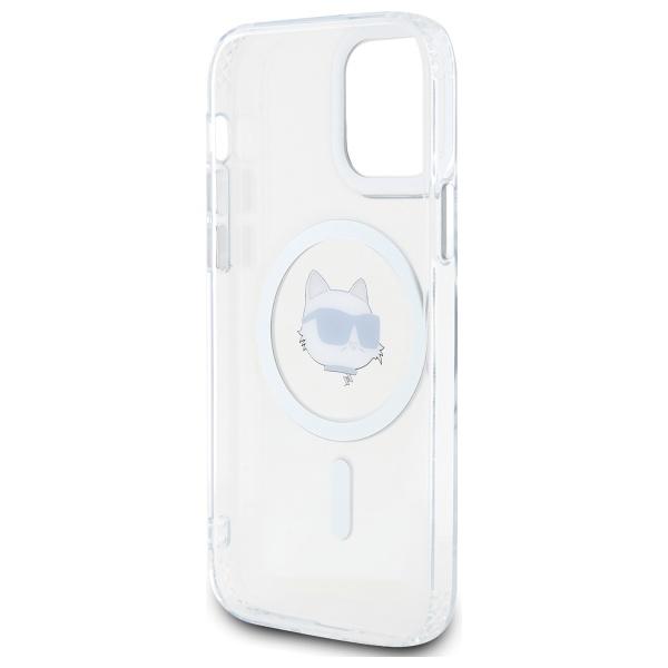 Karl Lagerfeld Klhmp12Mhlschh Iphone 12  / 12 Pro 6.1 Biały/White Hardcase Iml Metal Choupette Head Magsafe