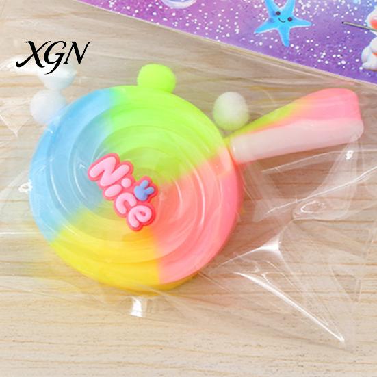 Healing Pinch Toy Colorful Lollipop Squeeze Stress Relief Multicolor Candy Sensory Fidget Decompression Simulated Food Gradient