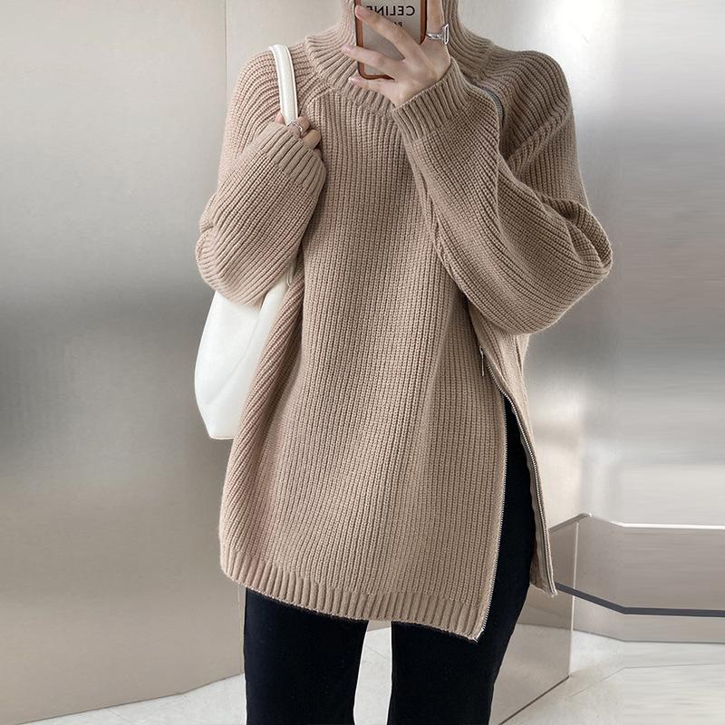 Turtleneck Sweater Coat Autumn and Winter Loose Knitted Sweater