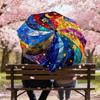 1PC Stained Glass Mandala Automatic Open/Close Umbrella with Windproof, 8-Rib Sturdy Canopy, Durable Ribs, Fashionable Design,1255A