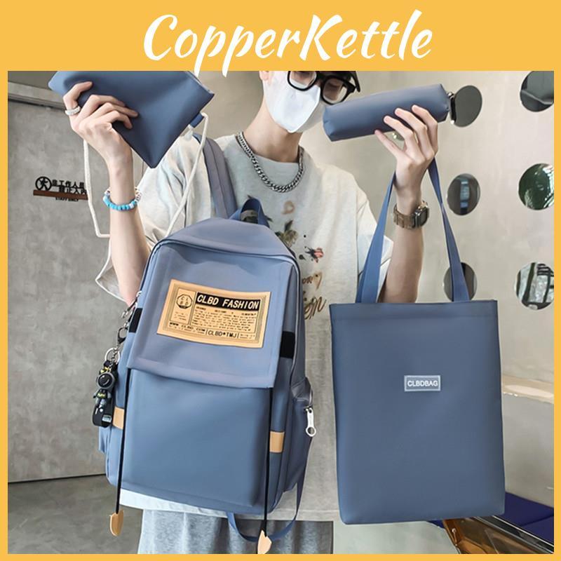 Large Capacity College Student Backpack Men Street Style Nylon Waterproof Bag