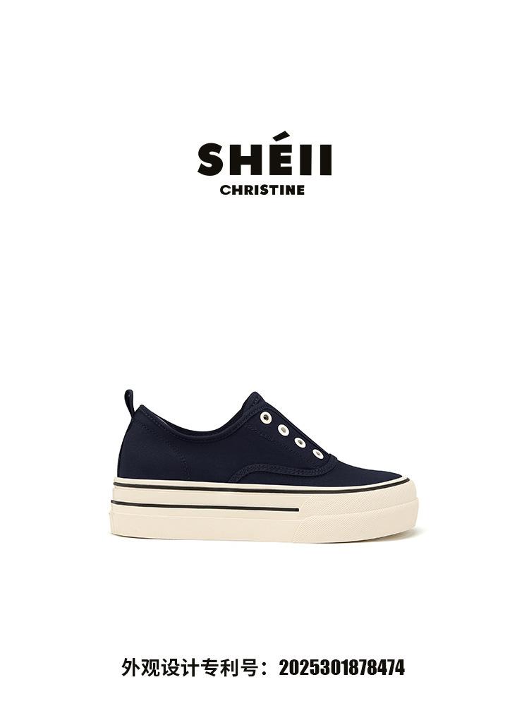 

Su Yinyin~ South Korea platform loafers women s summer leisure sports board shoes versatile one-pedal flat canvas shoes 34