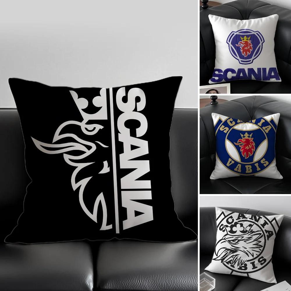 S-S-Scanias Pillow Case Anti-dustmite Pillowcase Invisible Zipper Silky Short Plush Sofa Cushion Cover