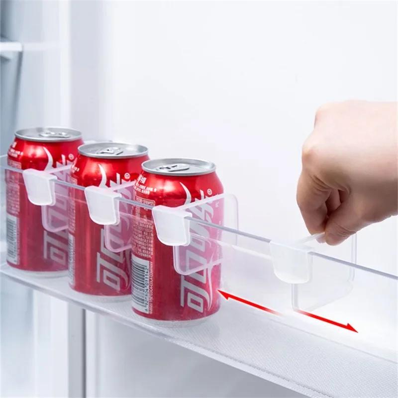 Kühlschrank-Aufbewahrungs-Trennwand, einziehbare Kunststoff-Trennwand, Aufbewahrungsschiene, Küchen-Flaschendosen-Regal-Organizer