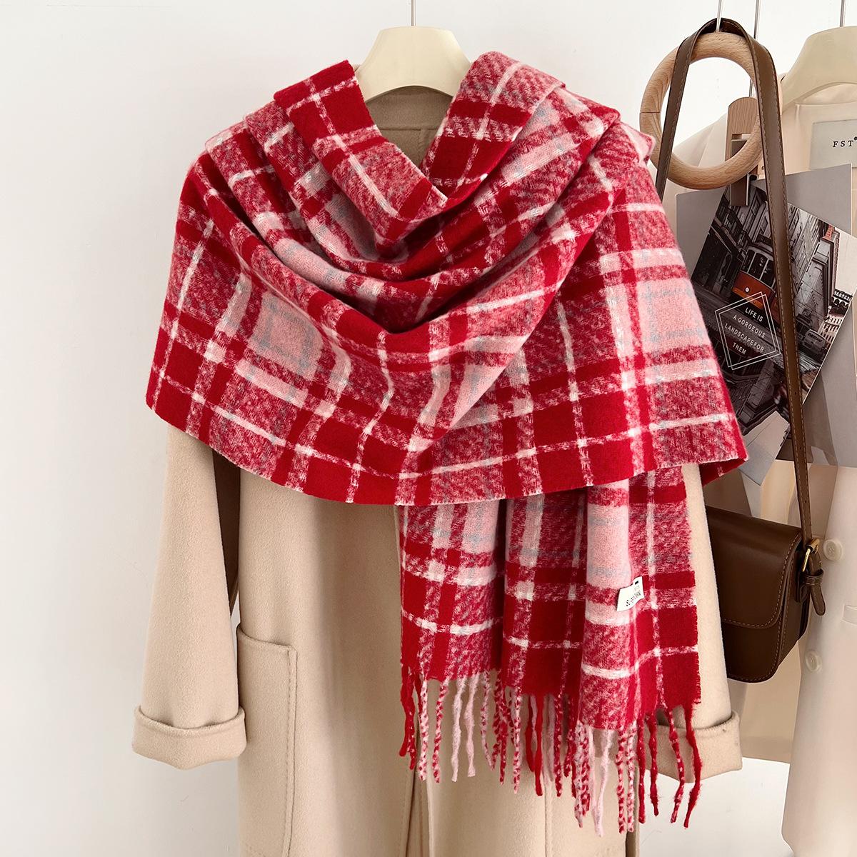 

Шарф с кисточками из искусственного кашемира New Atmosphere для женщин на осень и зиму, с утолщенным бархатом и теплым воротником 200cm