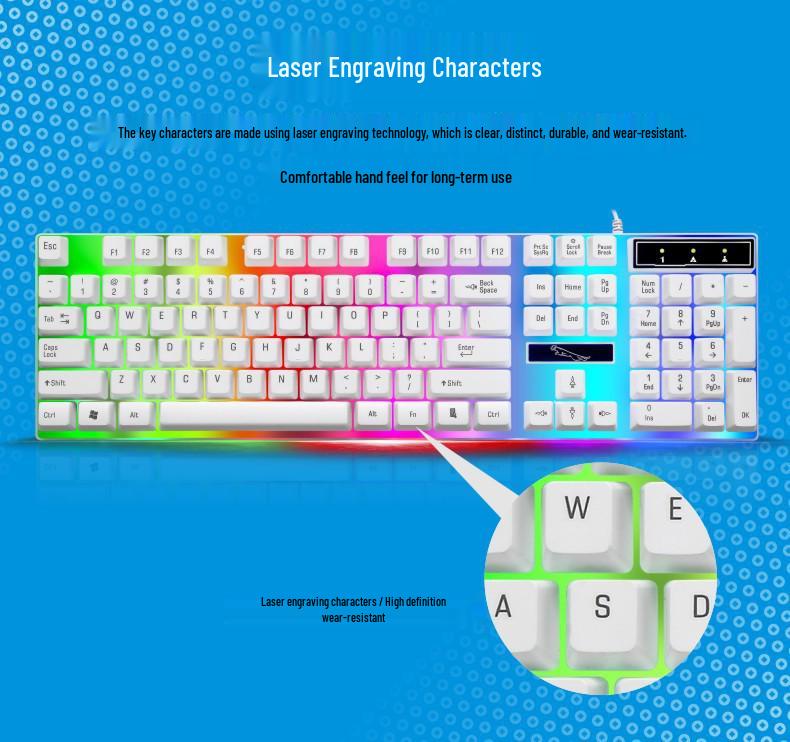 Chasing Light Leopard G21 USB Wired Backlit Gaming Keyboard & Mouse Set