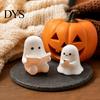 Rounded Ghost Ornament 3D Printed Halloween Figurine, Cute Spooky Resin Statue, Funny Desktop Tray Table Decor Decor, Tabletop Centerpiece for Holiday