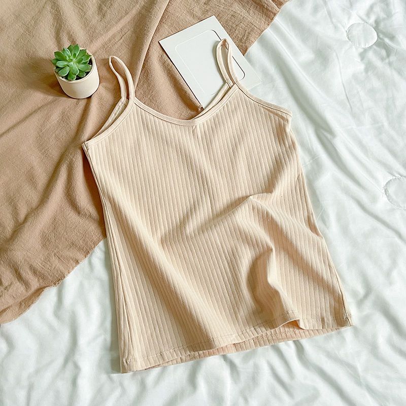 Tílko s ramínky Dámský spodní díl na nošení Dámské letní bavlněné ramínko Překrytí Plus size