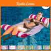 Uppblåsbar Flytleksak med Hajmönster Vikbar Liggstol Pool Luftmadrass