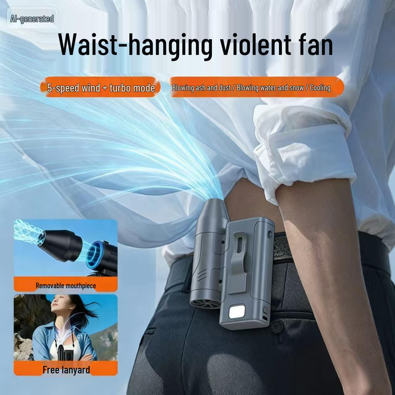 

GX18 High-Speed Multi-functional Portable Turbine Fan: Waist & Neck Hanging Options for Ultimate Cooling. GX18 Turbine Fan сірий колір