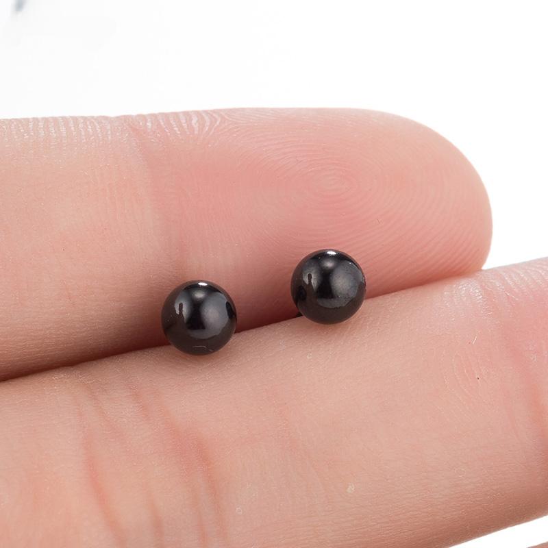 Mode Edelstahl Geometrische Ohrringe Schwarz Kleine Stern Mond Rund Dreieck Ohrstecker für Frauen Männer Hip Hop Ohr Zirkon 2022