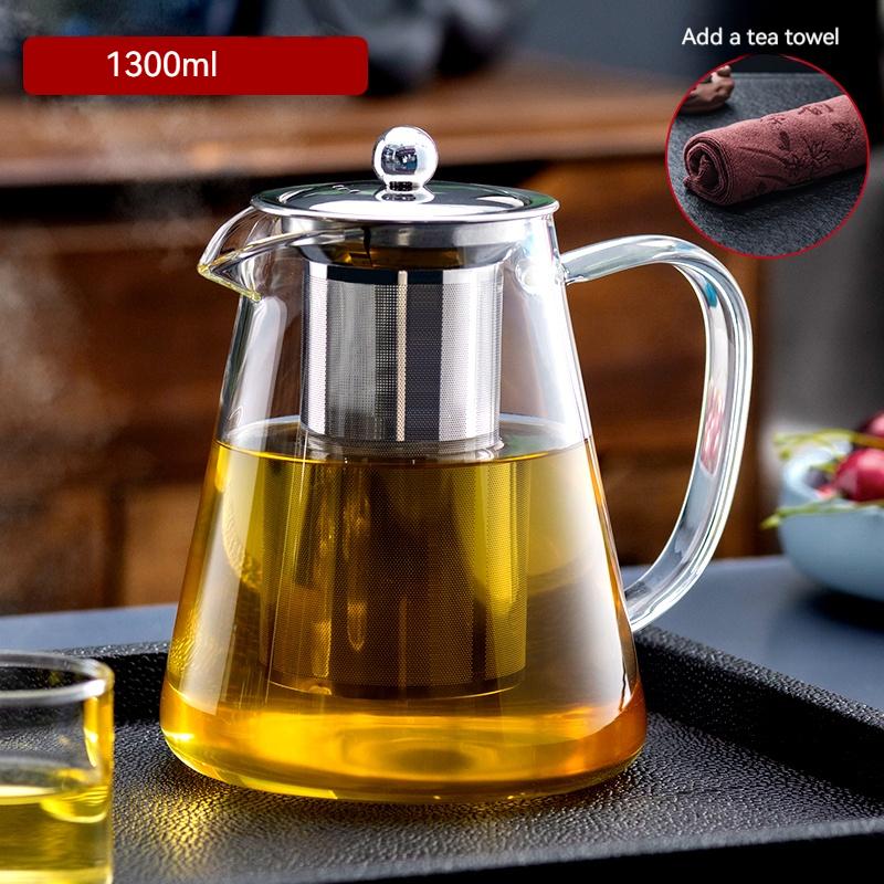 Chinese Kung Fu Tea Pu 'er Tea Pot Flower Teapot Coffee Pot Heating Glass Tea Set High Quality Glass Teacups