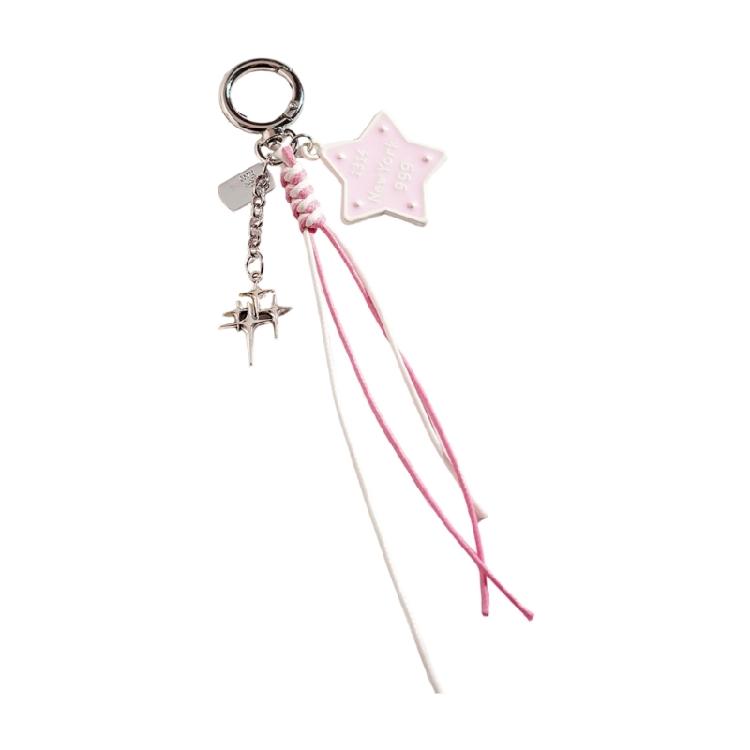 Artistic Vintage Star Heart Keychain Cute Cartoon Star Heart Resin Ornament Sturdy Decorative Home Office Decors